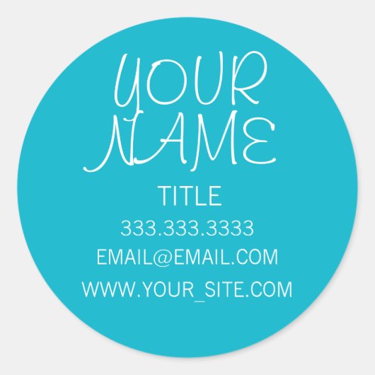 Scuba Blue Freehand Simple Runder Aufkleber (Vorderseite)