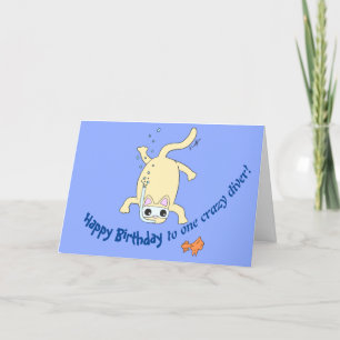 Scuba Cat Diver Geburtstagkarte Dankeskarte