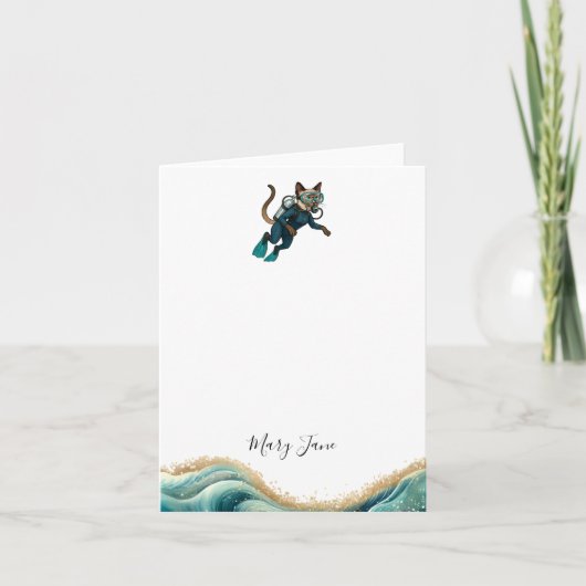 Scuba Cat Diving Blue Wet Suit (Vorderseite)