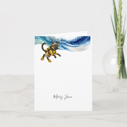 Scuba Cat Diving Blue Wet Suit (Vorderseite)