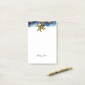 Scuba Cat Diving Blue Wet Suit Post-it Klebezettel (Auf Schreibtisch)