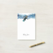 Scuba Cat Diving Blue Wet Suit Post-it Klebezettel (Auf Schreibtisch)