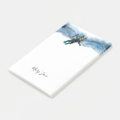 Scuba Cat Diving Blue Wet Suit Post-it Klebezettel (angewinkelt)