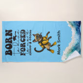 Scuba Cat Diving Blue Wet Suit with your name Strandtuch (Vorderseite)