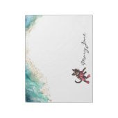 Scuba Cat Diving for Pink Lovers Notizblock (Rotiert)