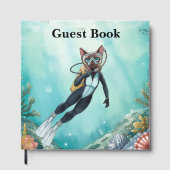 Scuba Cat Diving Under the Sea Gästebuch (Vorderseite)