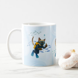 Scuba Cat is diving  Underwater  Kaffeetasse