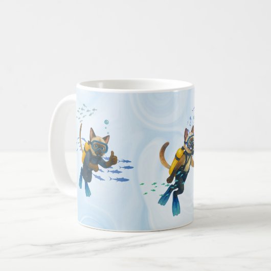 Scuba Cat is diving  Underwater  Kaffeetasse (Vorderseite Links)