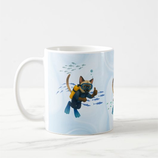 Scuba Cat is diving  Underwater  Kaffeetasse (Links)