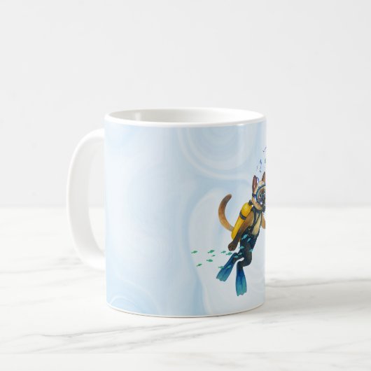 Scuba Cat is diving  Underwater  Kaffeetasse (Vorderseite Links)