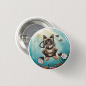 Scuba Cat taucht unter Wasser Button (Vorne & Hinten)