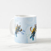 Scuba Cat taucht unter Wasser Kaffeetasse (Vorderseite Links)