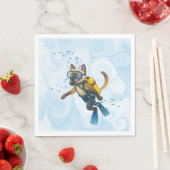 Scuba Cat taucht unter Wasser  Serviette (Beispiel)