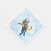 Scuba Cat taucht unter Wasser  Serviette (Ecke)