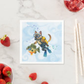 Scuba Cat taucht unter Wasser  Serviette (Beispiel)
