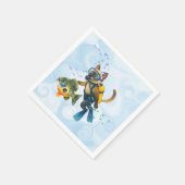 Scuba Cat taucht unter Wasser  Serviette (Ecke)