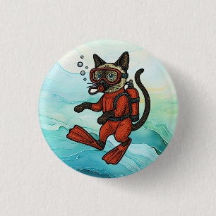 Scuba Cat taucht Unterwasser Knopf Button