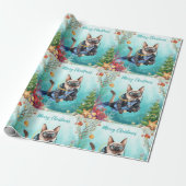 Scuba Cat Underwater Holiday  Merry Christmas  Geschenkpapier (Ungerollt)