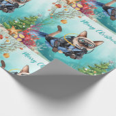 Scuba Cat Underwater Holiday  Merry Christmas  Geschenkpapier (Ecke)