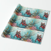 Scuba Cat Underwater Holiday  Merry Christmas  Geschenkpapier (Ungerollt)
