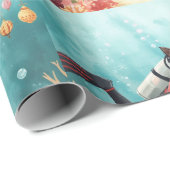 Scuba Cat Underwater Holiday  Merry Christmas  Geschenkpapier (Rolleneckpunkt)