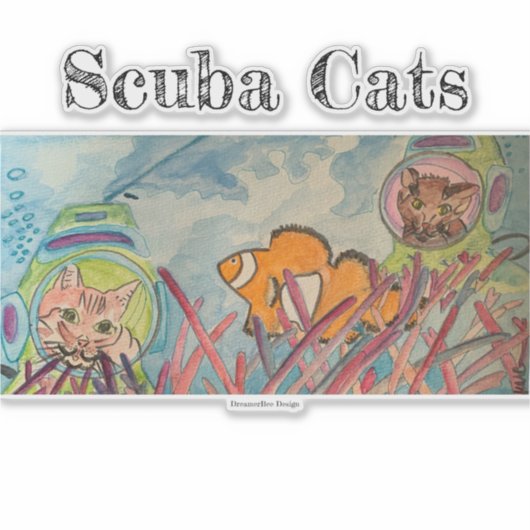 Scuba Cats Aufkleber (Vorderseite)