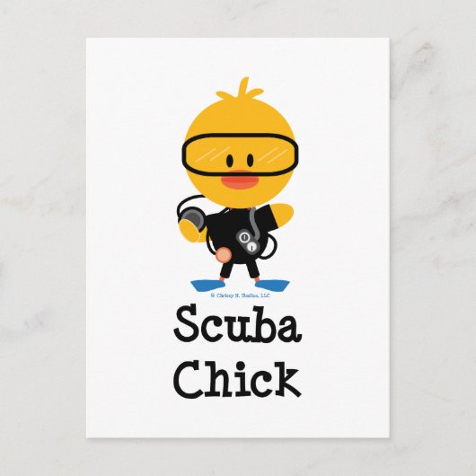 Scuba Chick Postcard Postkarte (Vorderseite)