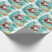 Scuba Christmas Santa Claus diving with turtle Geschenkpapier (Ecke)