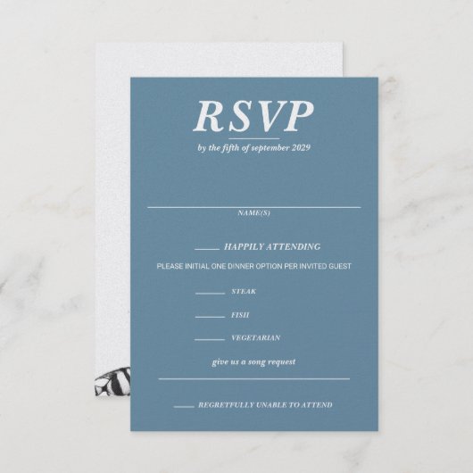 Scuba Couple Food Choice und Song Request RSVP Karte (Vorne/Hinten)