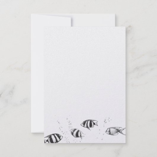 Scuba Couple Food Choices RSVP Karte (Rückseite)