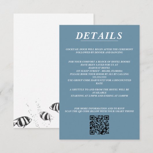 Scuba Couple QR Code und Details Begleitkarte (Vorne/Hinten)