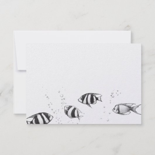 Scuba Couple RSVP Karte (Rückseite)