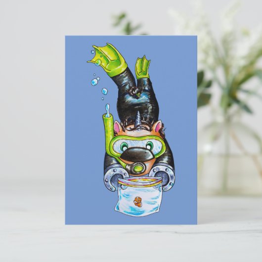 Scuba Dankeskarte (Stehend Vorderseite)