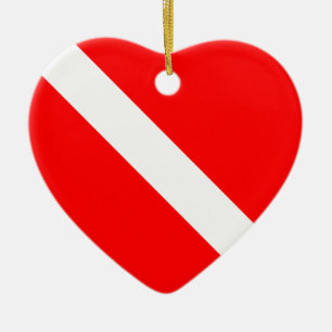 Scuba Dive Flag Ornament (beidseitig)