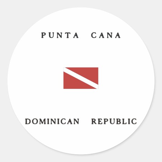 Scuba Dive Flag Punta Cana Dominikanische Republik Runder Aufkleber (Vorderseite)
