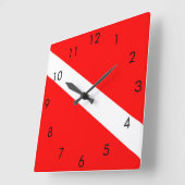 Scuba Dive Flag Quadratische Wanduhr (Winkel)