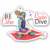 Scuba Dive Meditate Yoga Aufkleber (Vorderseite)
