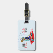 Scuba Dive Meditate Yoga Gepäckmarke Gepäckanhänger (Vorderseite vertikal)