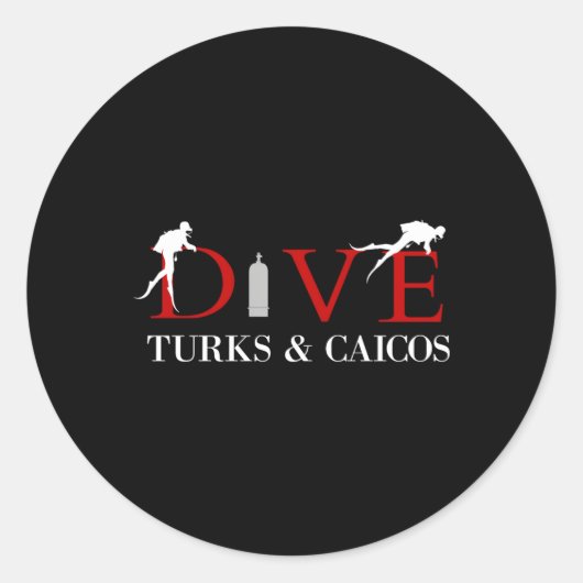 Scuba Dive Turks und Caicos Runder Aufkleber (Vorderseite)