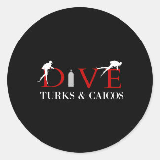 Scuba Dive Turks und Caicos Runder Aufkleber