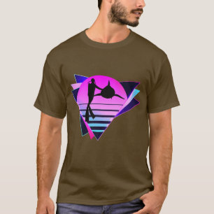 Scuba Diver and Shark Vaporware Retro 80er Diving T-Shirt