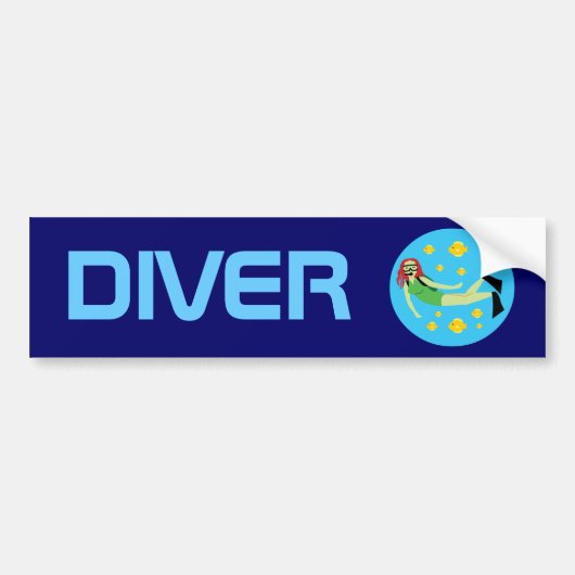 Scuba Diver Autoaufkleber (Vorne)