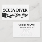 Scuba Diver Business Cards - Coole Vintage Visitenkarte (Vorne/Hinten)