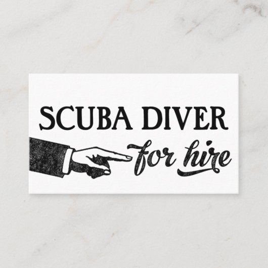 Scuba Diver Business Cards - Coole Vintage Visitenkarte (Vorderseite)