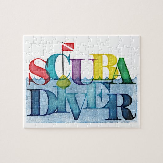 Scuba Diver Colorful Scuba Diving Puzzle (Horizontal)