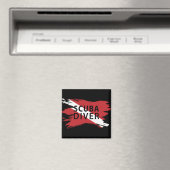 Scuba Diver, Diver Down Flag, Scuba Flag Magnet (In Situ (Geschirrspüler))