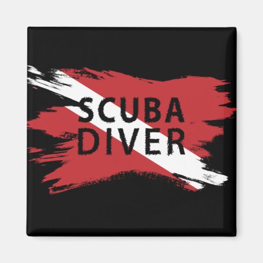 Scuba Diver, Diver Down Flag, Scuba Flag Magnet (Vorne)