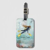 Scuba Diver Diving underwater Gepäckanhänger (Vorderseite Vertikal)