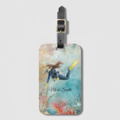 Scuba Diver Diving underwater Gepäckanhänger (Vorderseite Vertikal)