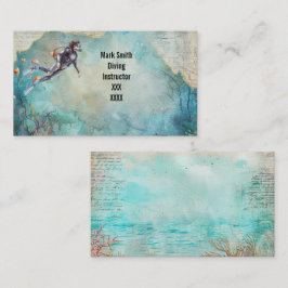 Scuba Diver Diving underwater Visitenkarte